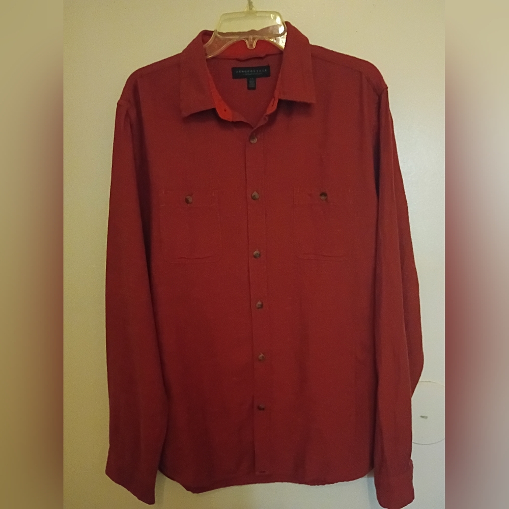 Aeropostale Men's Shirt Rust Color‎ 100% Cotton Sz L